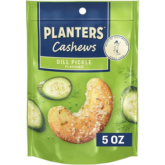 PLANTERS Dill Pickle Cashews, Whole Cashews, Individual Nuts Snack Packs, Party, Plant-Based Prot... | Amazon (US)