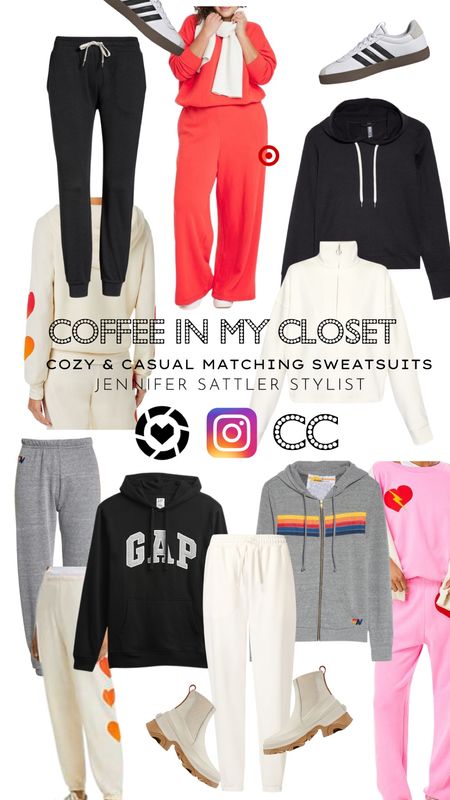 The trick to styling joggers and sweatsuits so that they look effortlessly fashionable is starting with a matching women's sweatsuit. This is my personal collection and new favorites