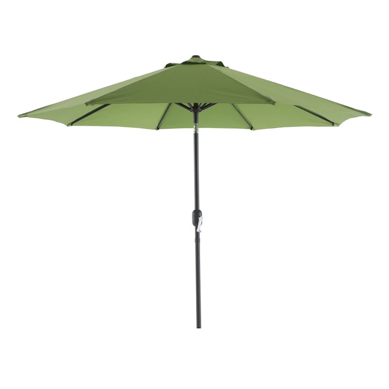 Onyx Awning Stripe Crank & Tilt Round Outdoor Patio Umbrella, 9' | At Home