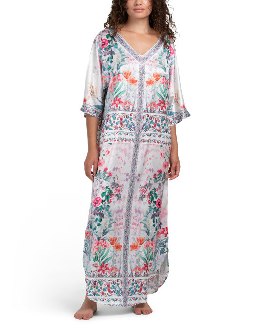 Floral Satin Caftan | TJ Maxx