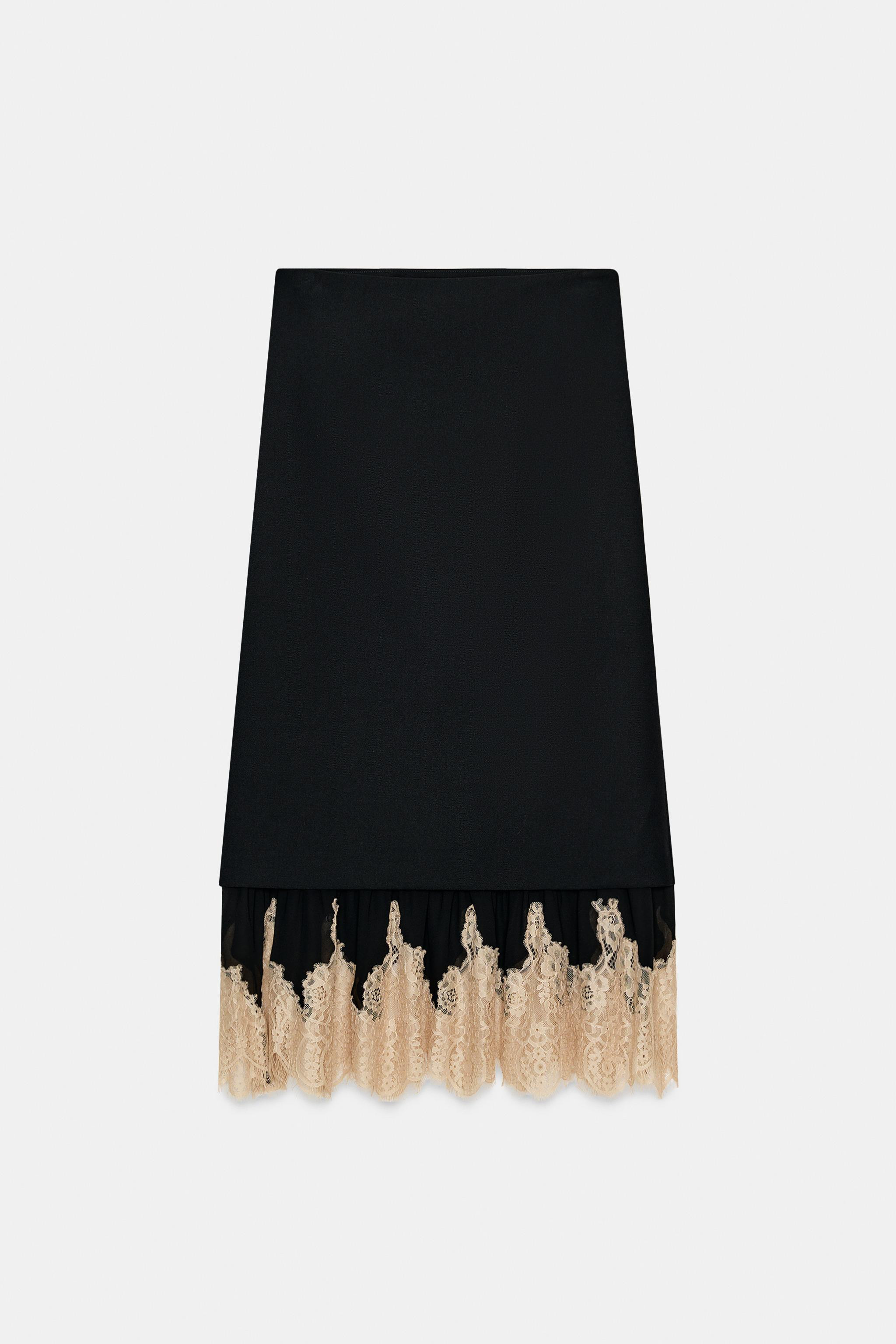 ZW COLLECTION COMBINED LACE SKIRT | Zara US