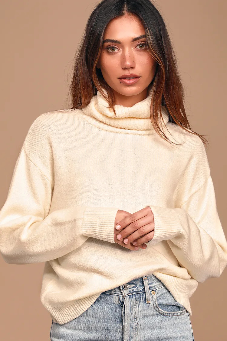 Amazing Memories Ivory Cowl Neck Sweater | Lulus (US)