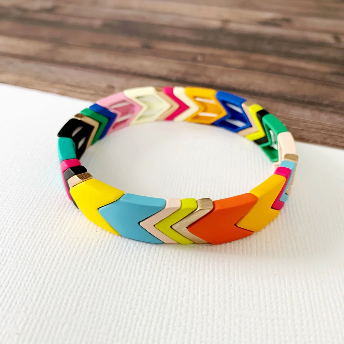 Boutique Bracelet Collection :: PRE-ORDER Lucy Multi Chevron Tile Bracelet | Baubles & Bits