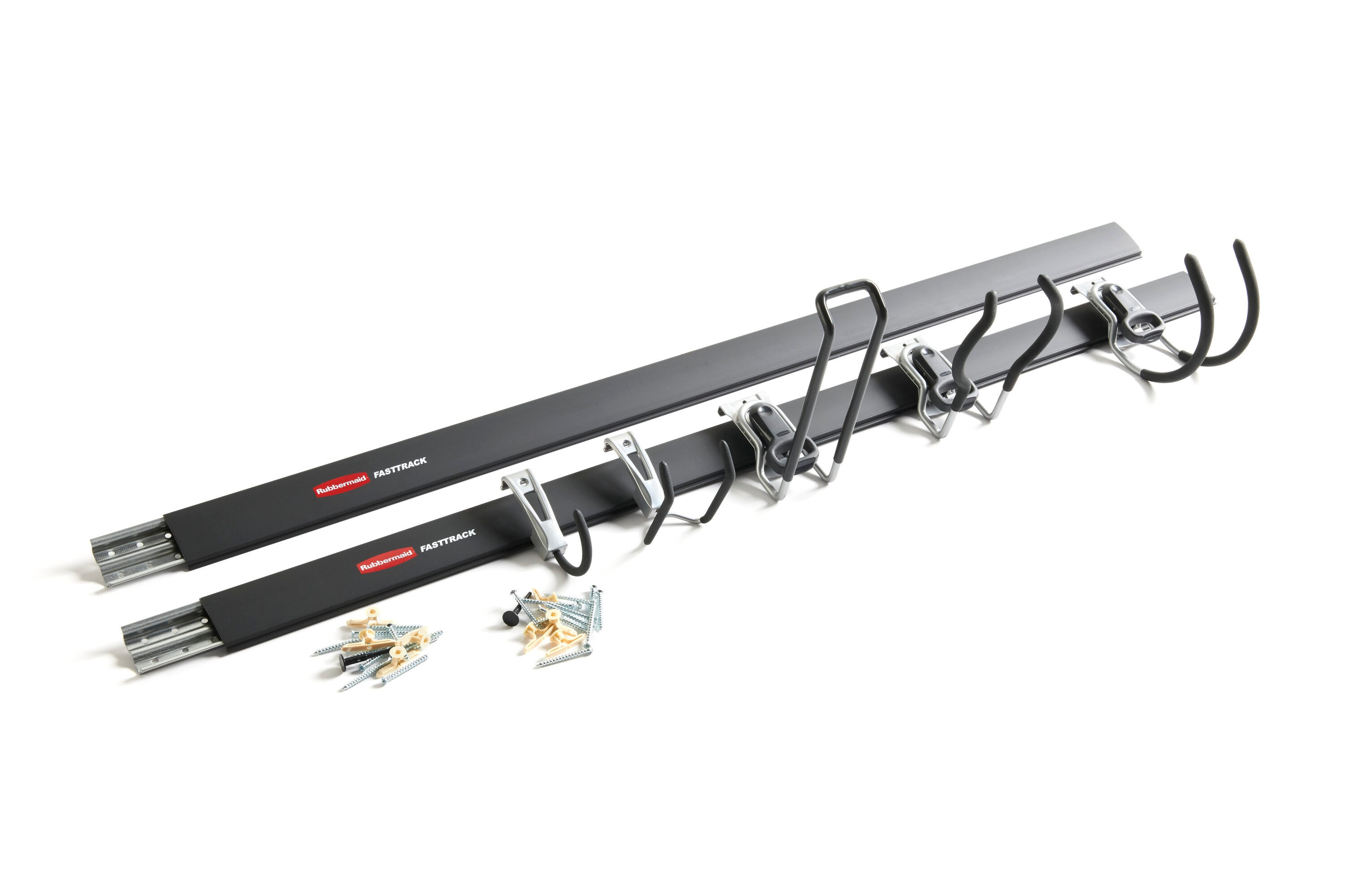 Rubbermaid FastTrack Garage 7 -Piece 36-in Black/Silver Steel Multipurpose Storage rail system | 2087482 | Lowe's
