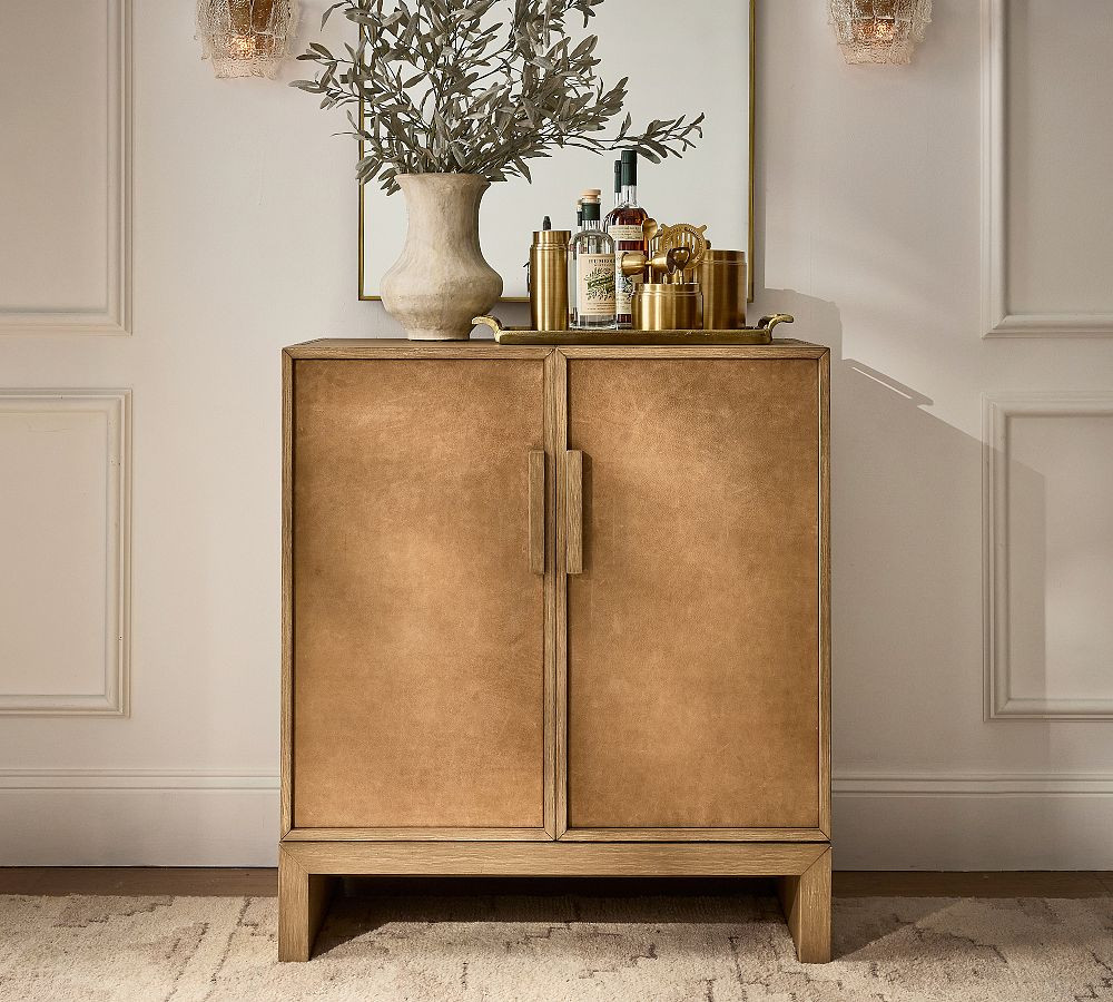 Modern Heirloom Leather Bar Cabinet (36") | Pottery Barn (US)