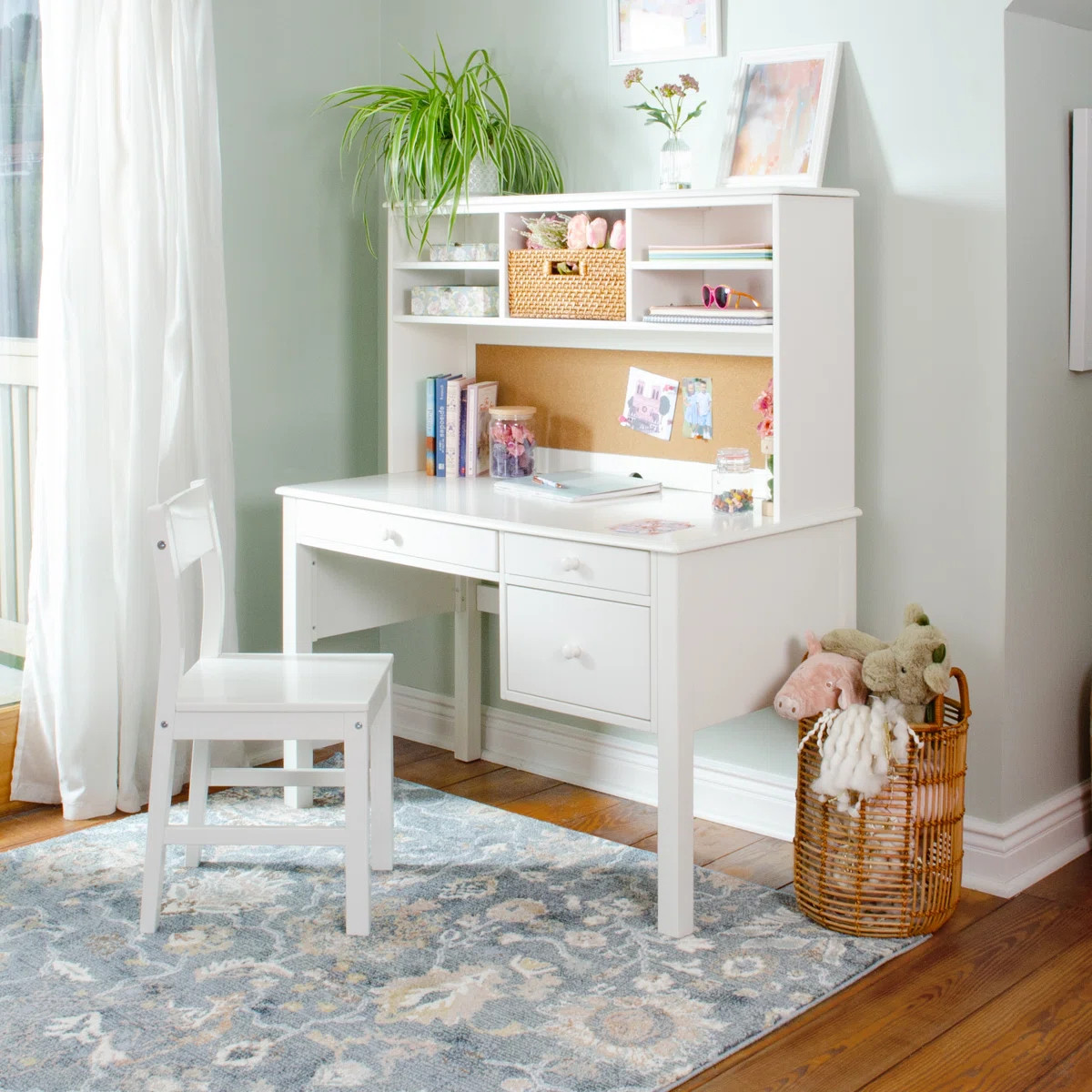 Madison Kids' Desk With Hutch And Chair - Children's Wooden Study Table With Cubbies And Drawers | Wayfair North America