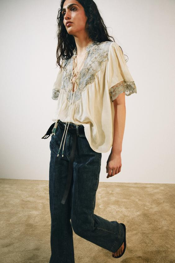 ZW COLLECTION LACE SHIRT | Zara NL