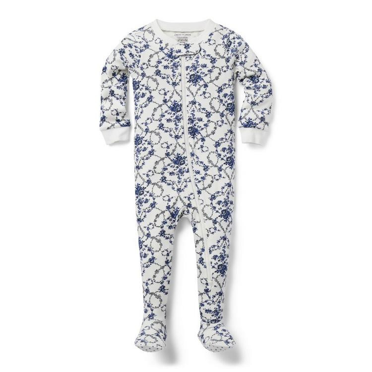 Baby Good Night Footed Pajama In Floral Toile | Janie and Jack