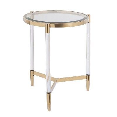 Colter Acrylic End Table Gold - Aiden Lane | Target