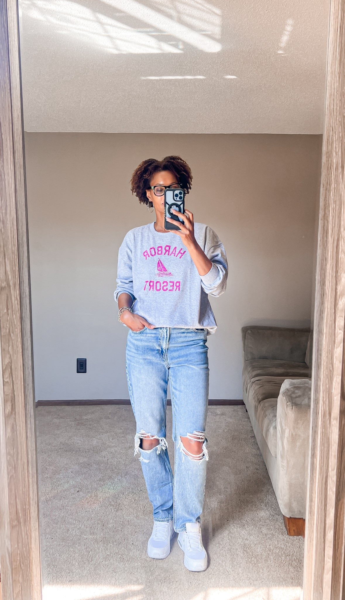 Grabbed some new mom jeans and comfy graphic sweatshirt for the season. I’m in a tall but jeans come in short and regular length too. 

#LTKTall #LTKootd #LTKOver40