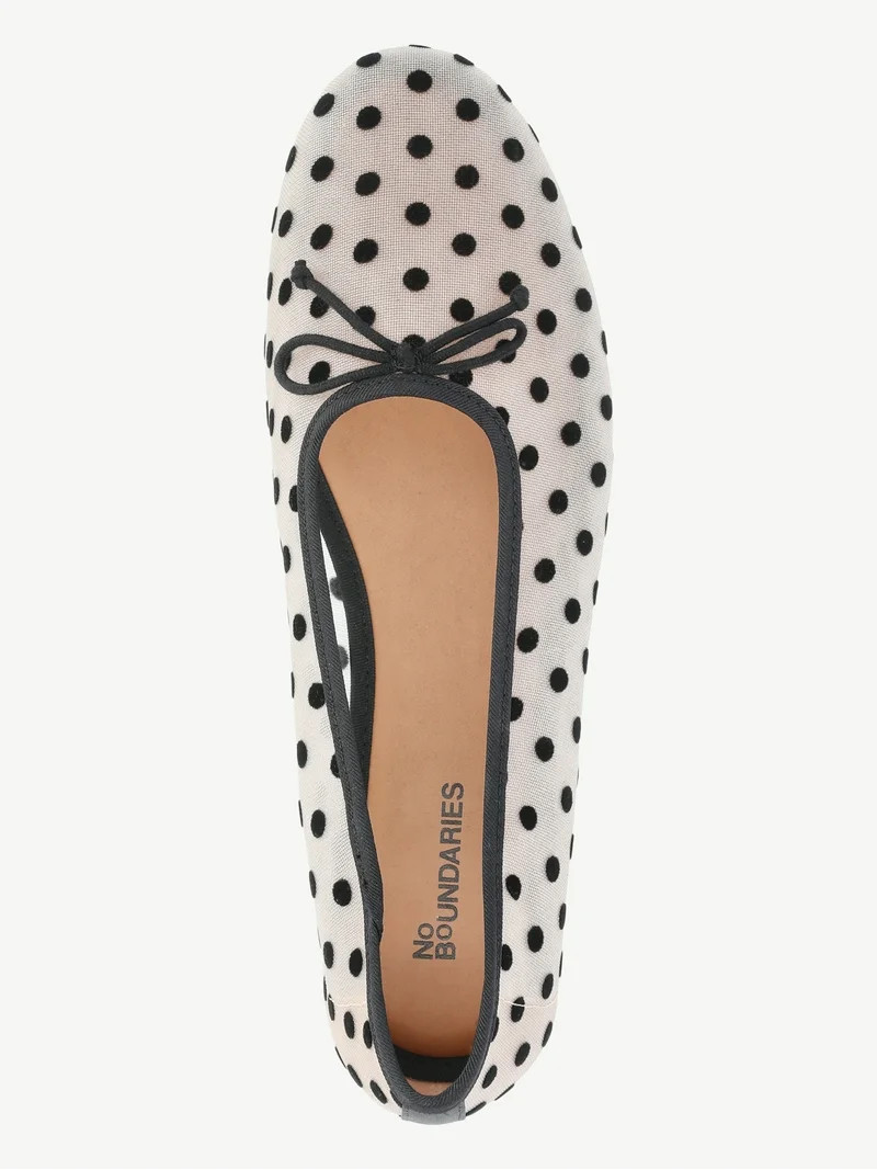 No Boundaries Women's Mesh Ballet Bow Flats | Walmart (US)