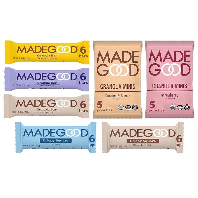 Amazon.com: MadeGood Healthy Snacks Variety Pack, 40 Ct - Organic Assortment of Granola Bars, Gra... | Amazon (US)