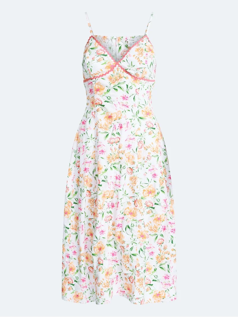 Free Assembly Women's Sleeveless Cotton Panel Midi Dress, Size-XS-XXL | Walmart (US)