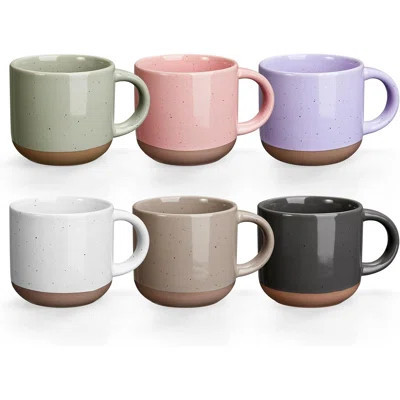 Morandi Color Ceramic Mini Espresso Cups Set of 6, 5 oz Expresso Mugs with Handle, Porcelain Coffee Mugs | Wayfair North America