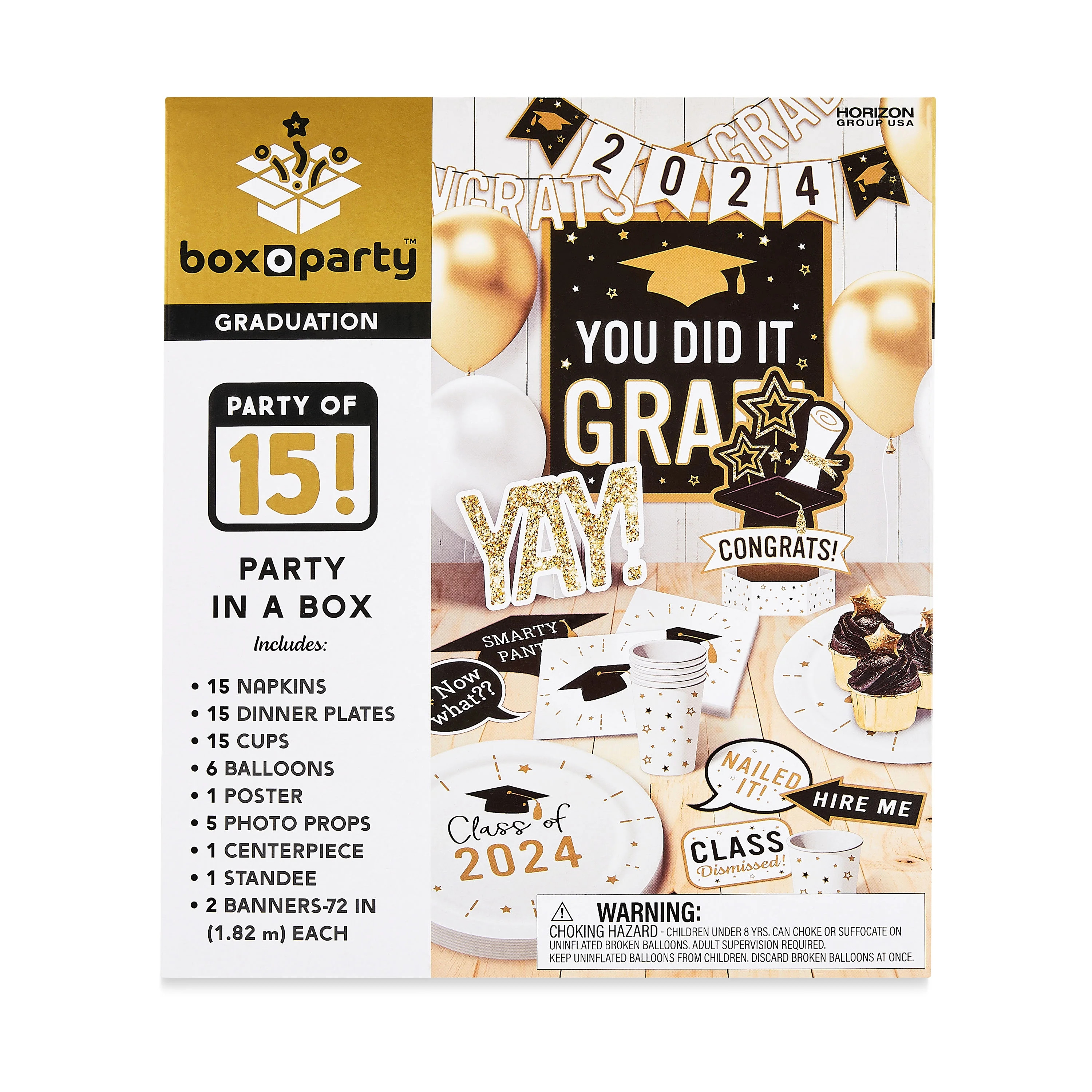 Box O Party 2024 Graduation Party In a Box, 61-Piece Paper Set - Walmart.com | Walmart (US)