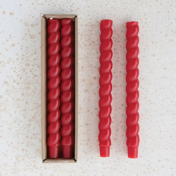 Boxed Twisted Taper Candle Set of 6 | Antique Farm House