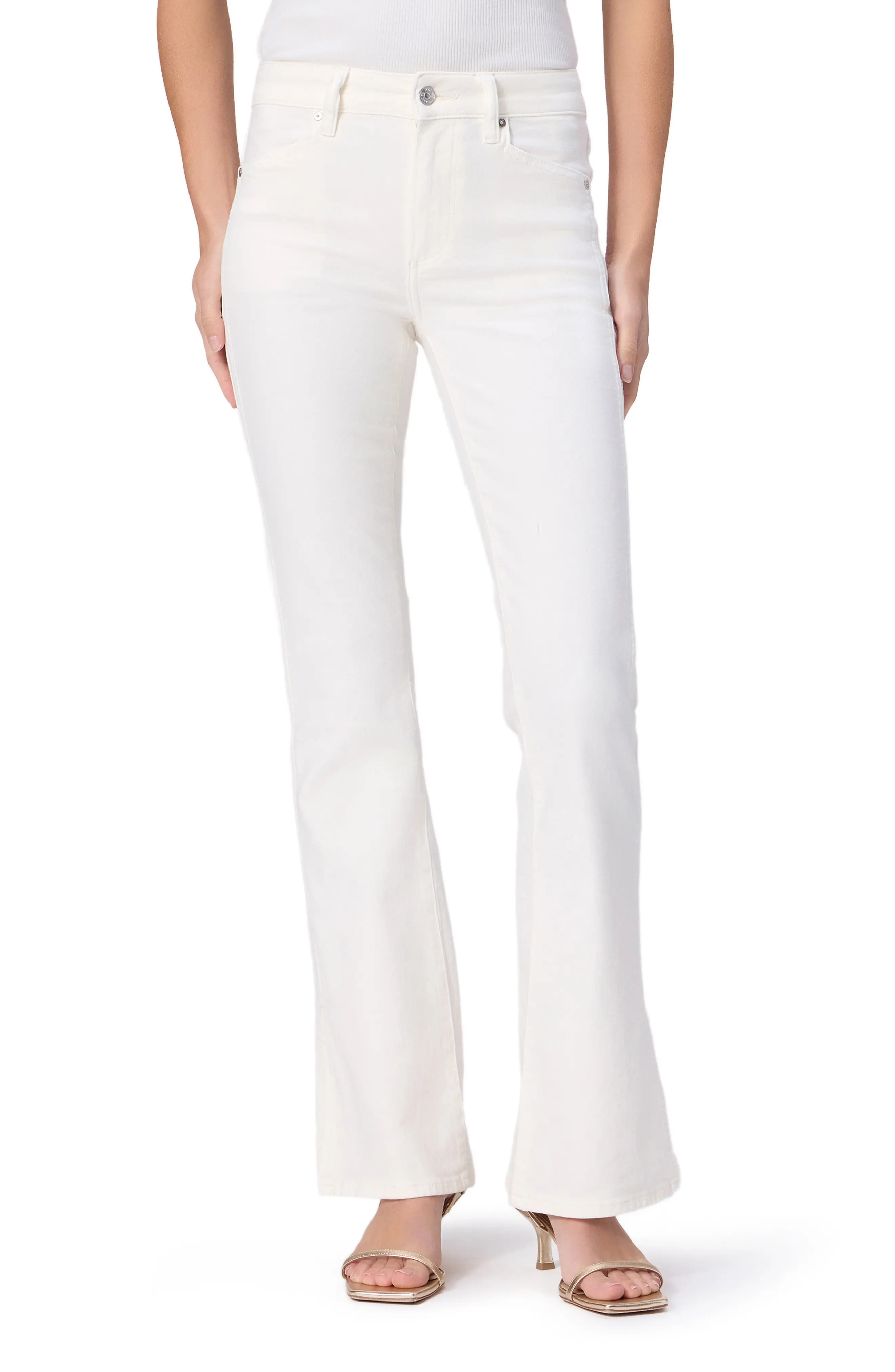 PAIGE Laurel Canyon Side Slit High Waist Bootcut Jeans (Women) | Nordstrom | Nordstrom
