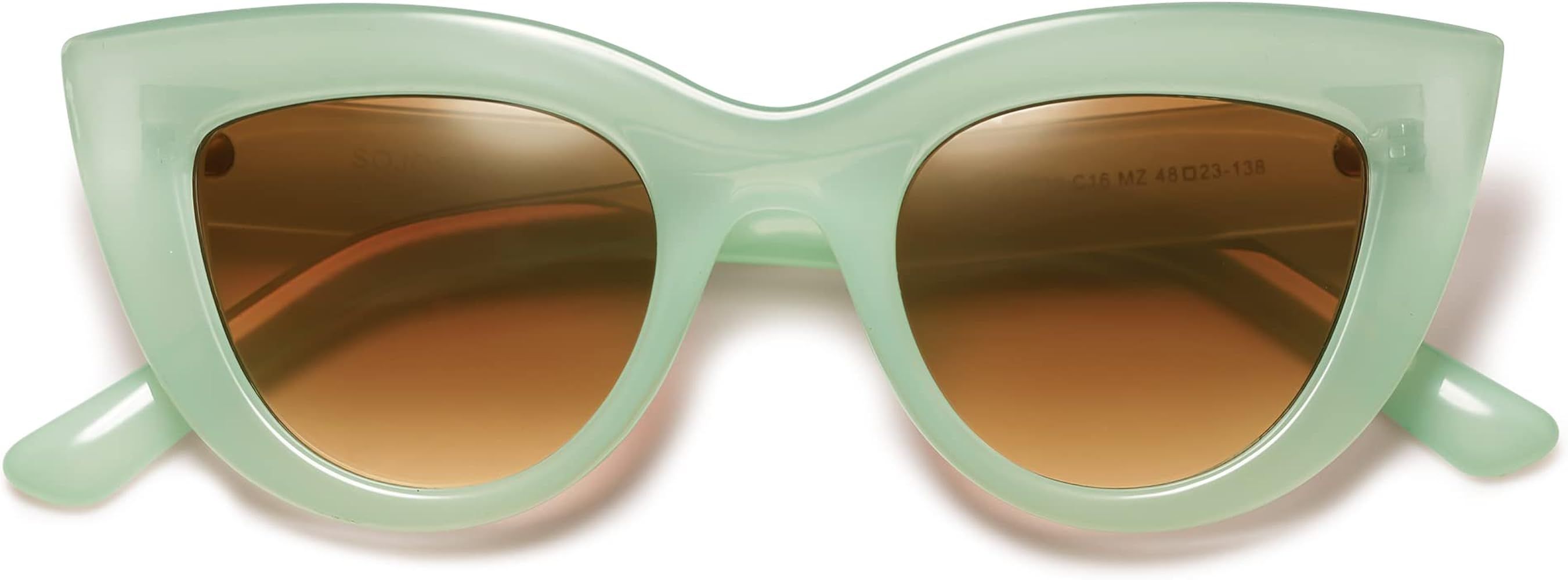 Amazon.com: SOJOS Retro Vintage Cateye Sunglasses for Women UV400 Mirrored Lens SJ2939 with Milky... | Amazon (US)
