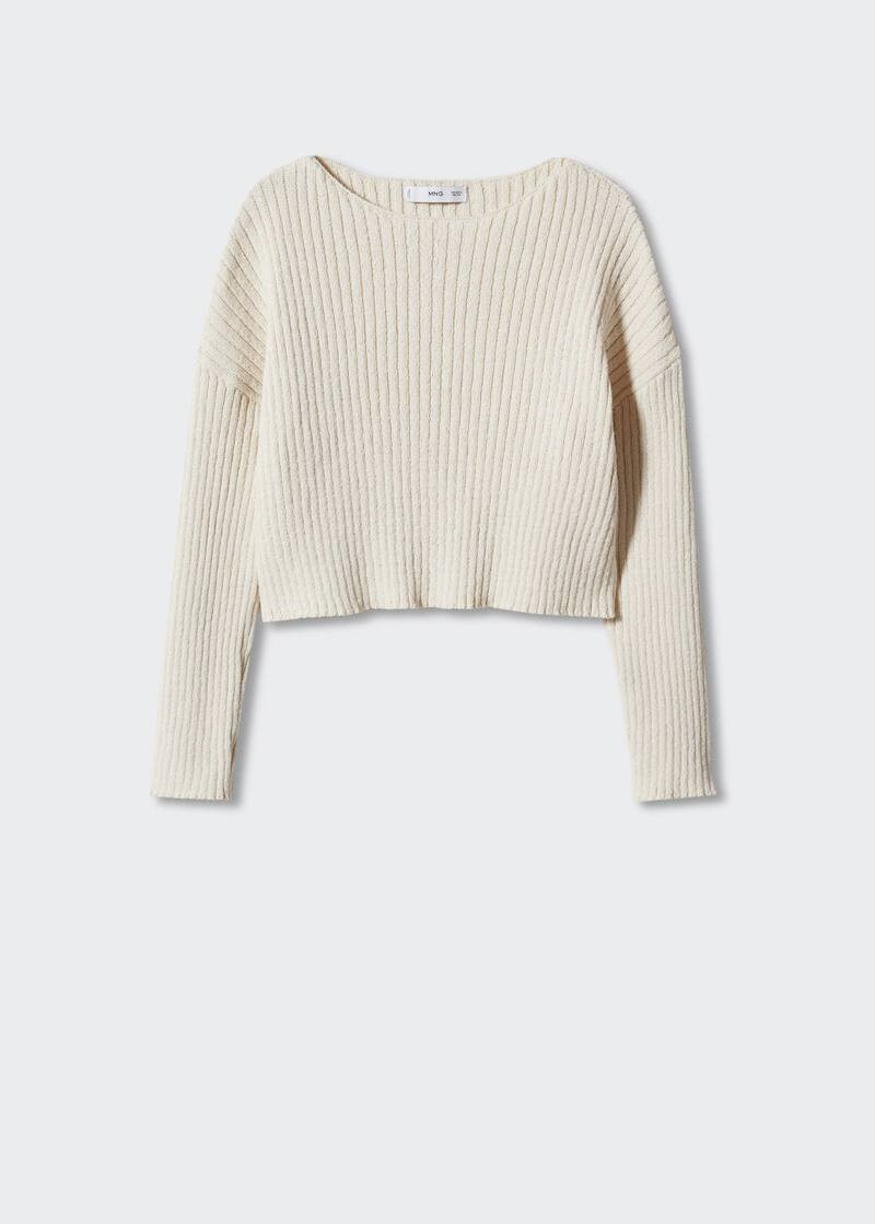 Boat neck ribbed sweater -  Women | Mango United Kingdom | MANGO (UK)