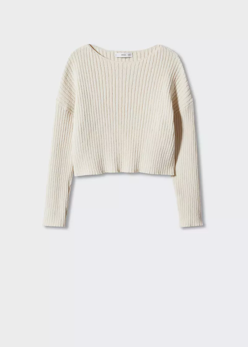 Boat neck ribbed sweater - Women