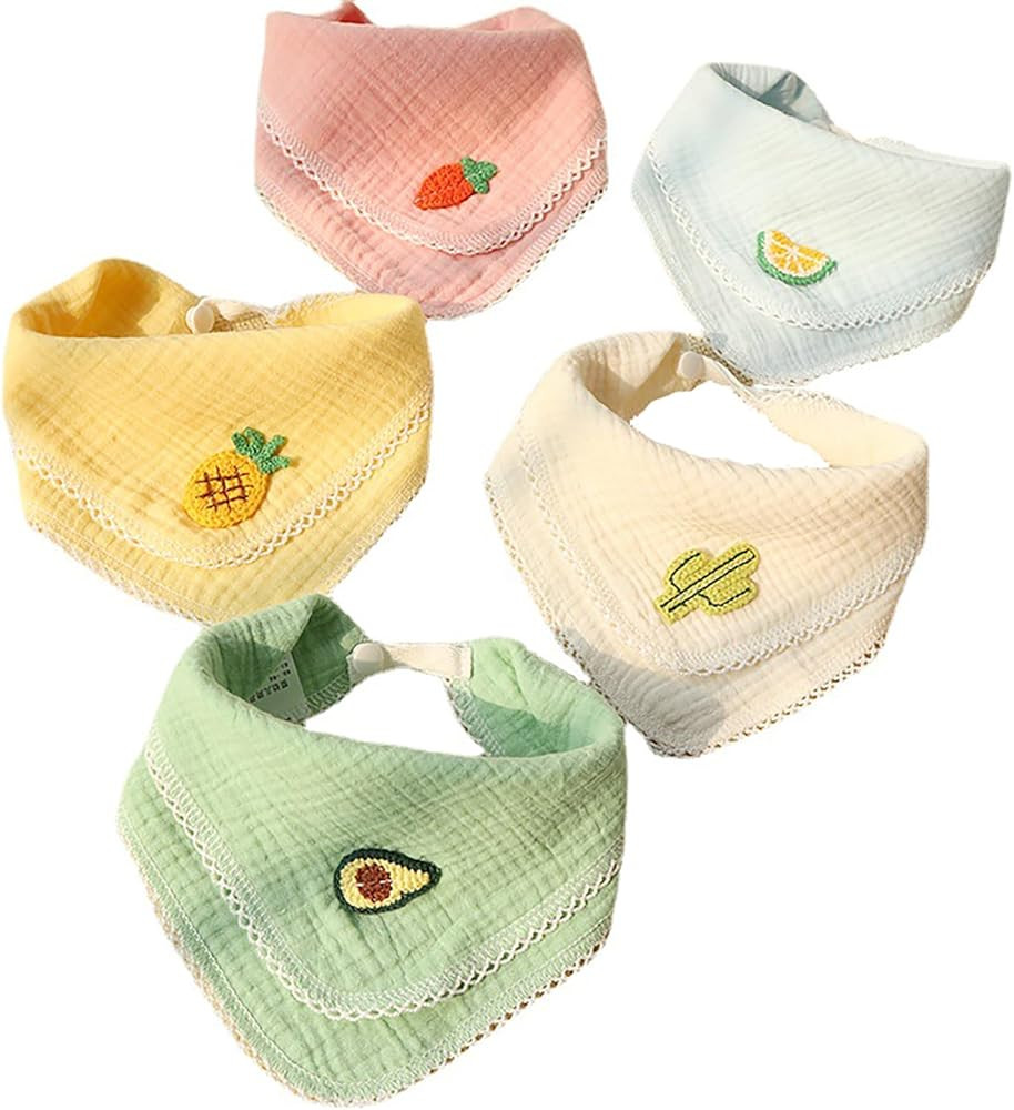 ROMASA Muslin Baby Bibs,Cotton Baby Bandana Drool Bibs for Child,Absorbent Newborns Infant Burp C... | Amazon (US)