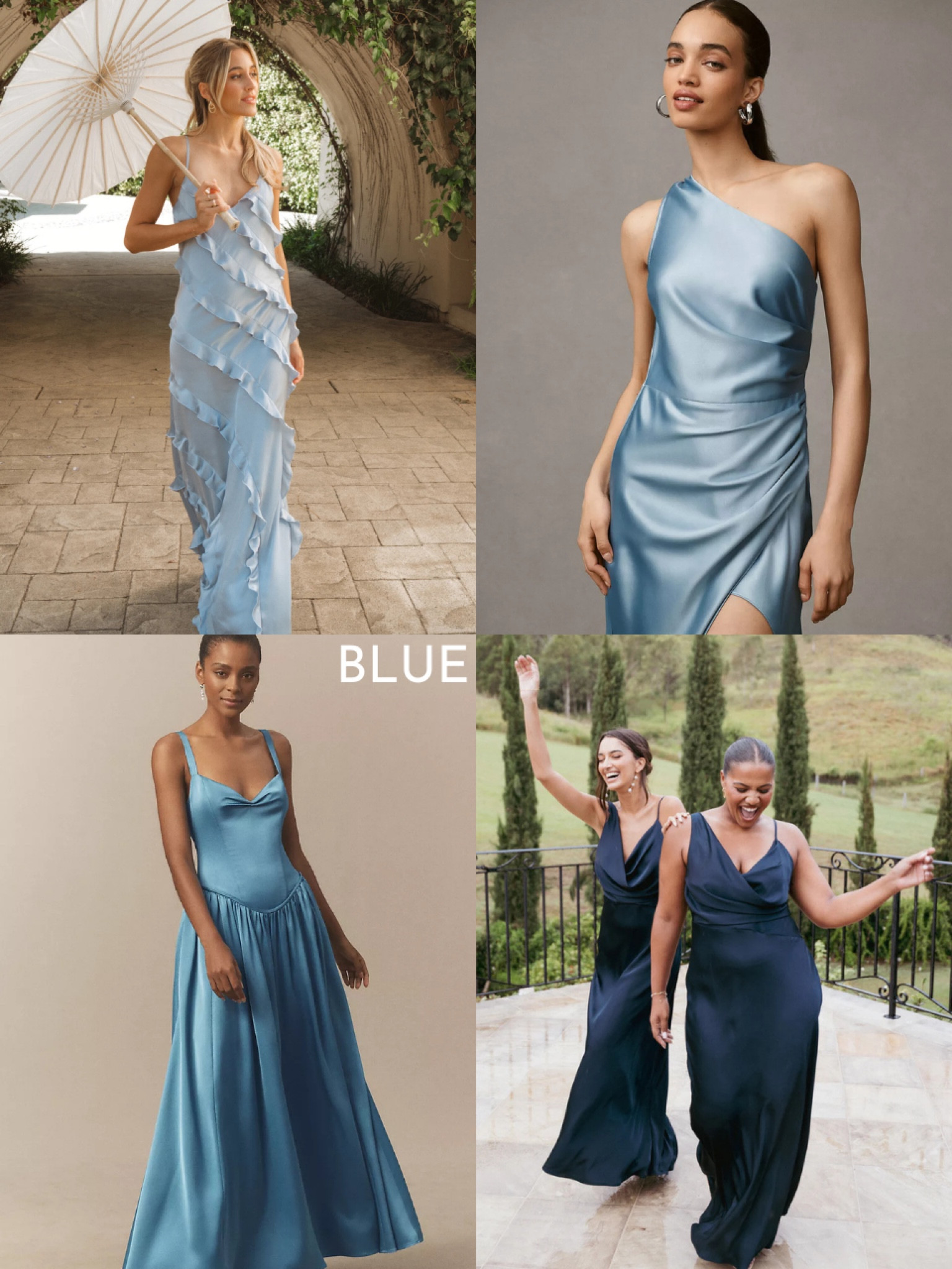 Bridesmaid dresses by color: blue 