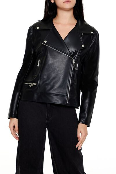 Faux Leather Zip-Up Moto Jacket | Forever 21