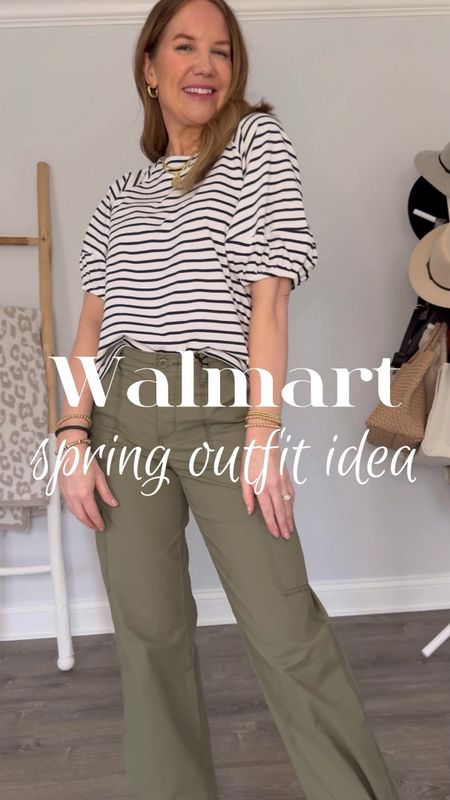 RESTOCK ALERT!! This popular $16 top is back and is such beautiful quality! This time I’m styling it with these comfy$18 cargo pants. They’re right on trend and can be worn straight leg or cinched at the ankle. I sized down to a small in both the top and the pants.



Walmart outfit, spring outfit idea, casual spring outfit, affordable fashion, mom outfit, Walmart fashion finds, puff sleeve top, work from home outfit, comfy chic, easy outfit idea, how to style cargos, inclusive fashion, over 40 fashion

#LTKVideo #LTKstyletip #LTKSeasonal