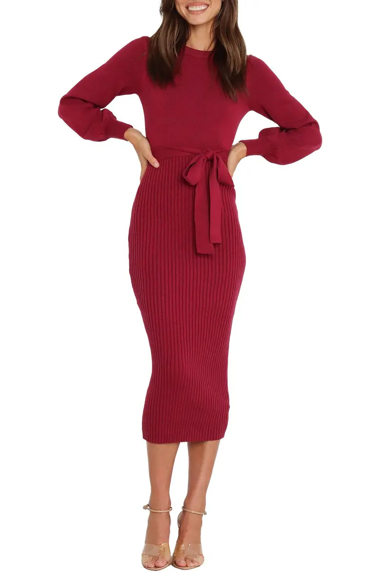 Helena Belted Long Sleeve Sweater Dress | Nordstrom