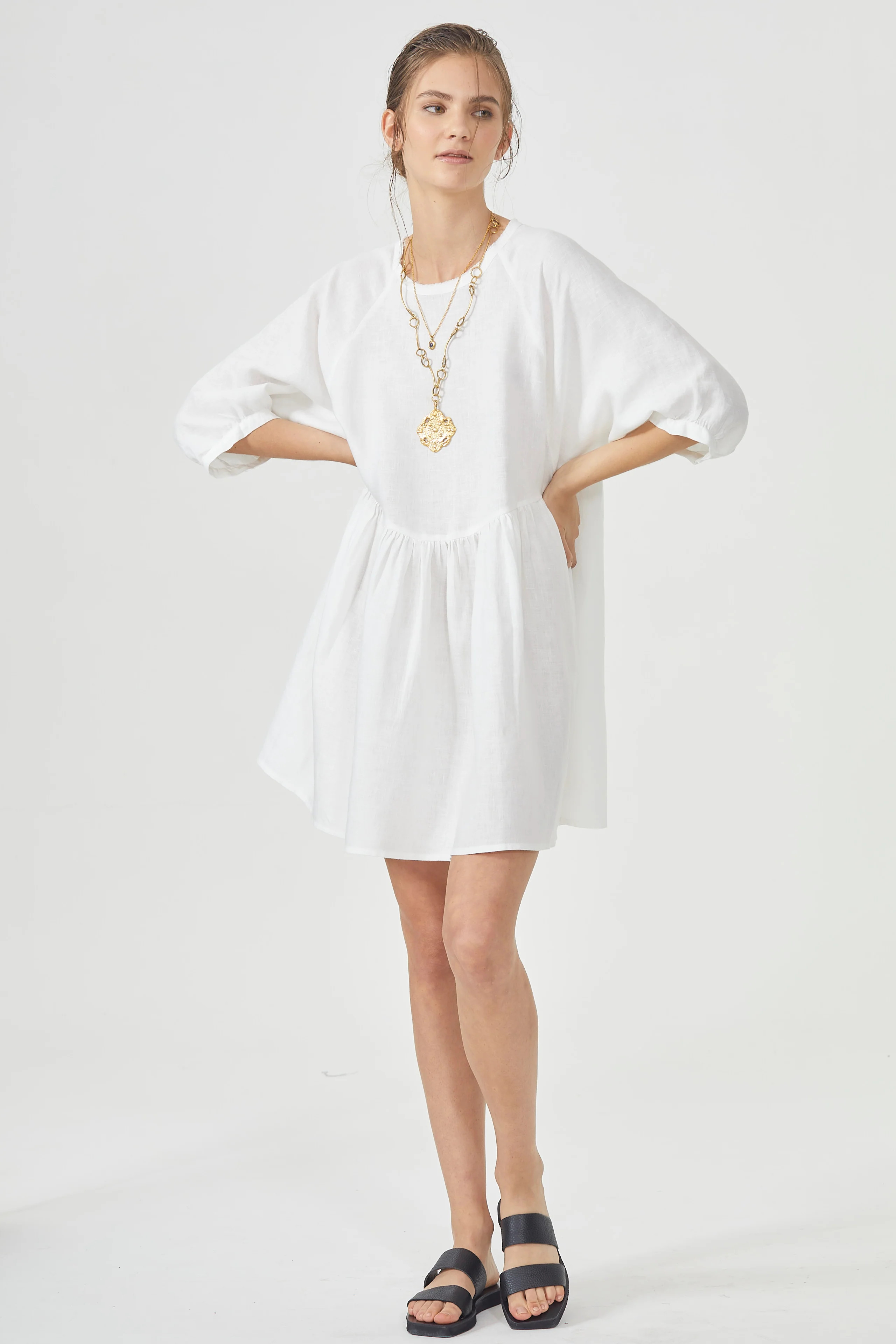 Alcala Linen Dress - White | Lanhtropy