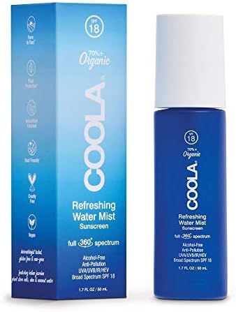 COOLA Organic Refreshing Water Mist Face Moisturizer with SPF 18, Dermatologist Tested Face Sunscree | Amazon (US)