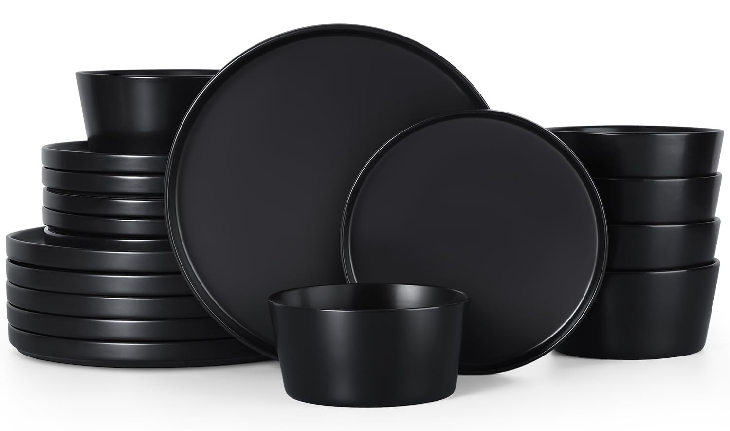 Herogo 18 Pieces Stoneware Dinnerware Sets for 6, Dinner Plates and Bowls Set, Reactive Glaze Dis... | Amazon (US)