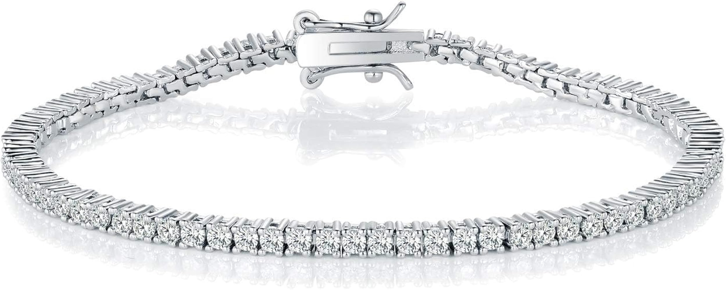 Gemsme 2.0MM Tennis Bracelet for Women and Men，18K White/Yellow Gold Plated Round 2mm Cubic Zir... | Amazon (US)