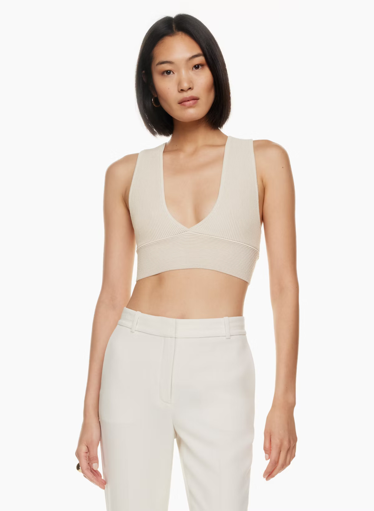 SCULPT KNIT DEEP V TANK | Aritzia