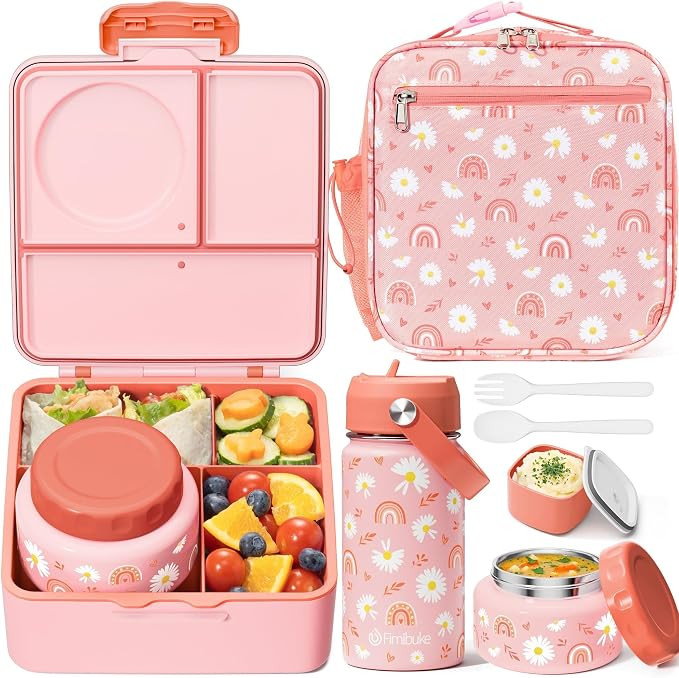 Fimibuke Bento Box for Kids Adult - Leakproof 3-4 Compartments Lunch Bento Box Set with Insulated... | Amazon (US)