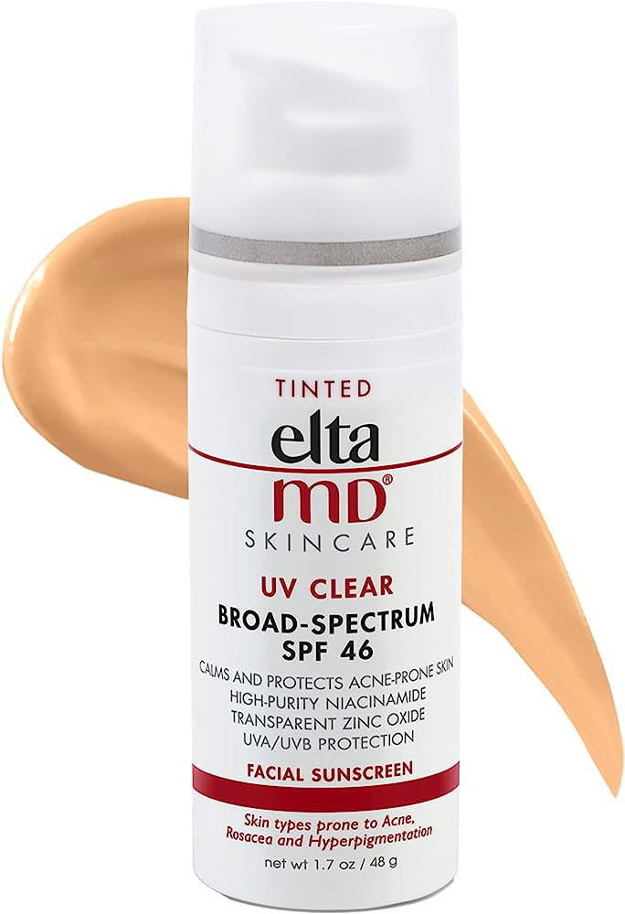 EltaMD UV Clear SPF 46 Tinted Face Sunscreen, Broad Spectrum Sunscreen for Sensitive Skin and Acn... | Amazon (US)
