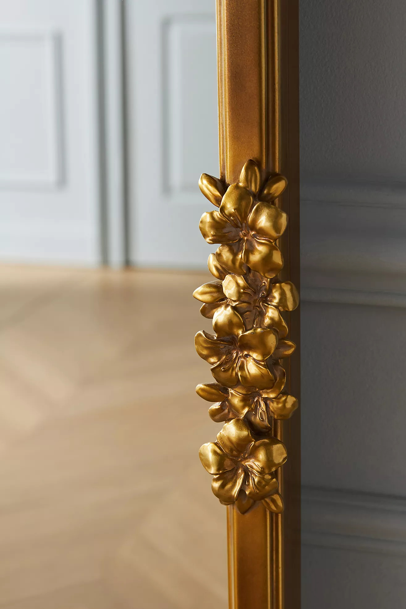 Luisa Hummingbird Gilded Flower Floor Mirror | Anthropologie (US)
