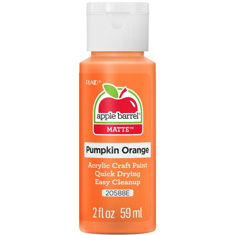 Apple Barrel Acrylic Craft Paint, Matte Finish, Pumpkin Orange, 2 fl oz | Walmart (US)