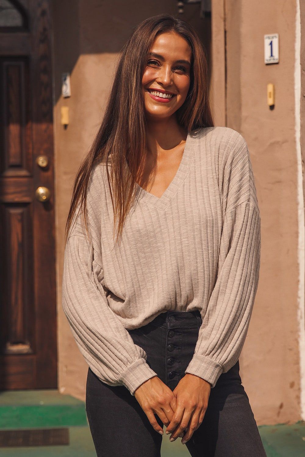 Style Forecast Beige Ribbed Sweater Top | Lulus (US)