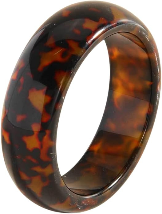Chunky Tortoiseshell Leopard Print Bracelet Geometric Wide-face Statement Bangle Bracelet for Wom... | Amazon (US)