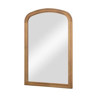 WallBeyond 18 in. W x 24 in. H Medium Arched French Country Style Natural Pine Wood Wall Mirror T... | The Home Depot