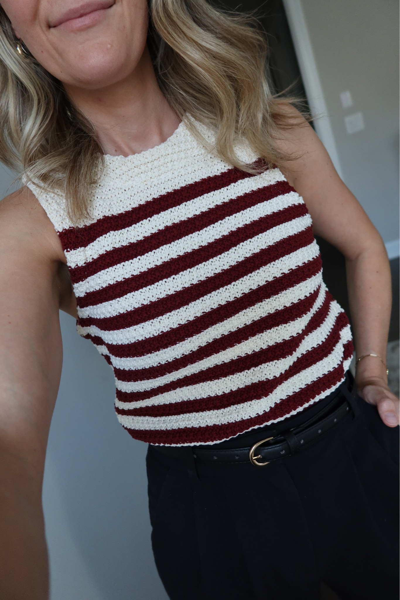 monday workwear 

tank is zara: Ecru / Maroon | 6771/044

trousers: size 26
tank: small 

#LTKFindsUnder100 #LTKSeasonal