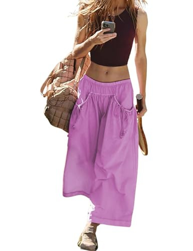Women's Loose Wide Leg Track Pants Step by Step Pants Summer Wide Leg Lounge Casual Pant with Big... | Amazon (US)