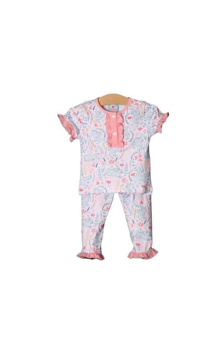 Pastel Bunny Knit Pajamas | The Smocked Flamingo