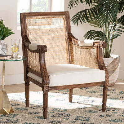bali & pari Desmond Accent Chair: Traditional French Design, Foam Padded, Woven Back | Target