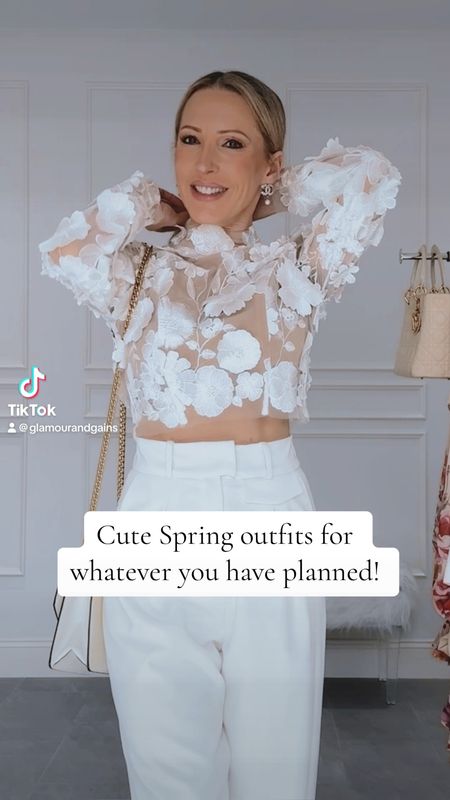 Cute spring outfit ideas, brunch outfits, happy hour dresses, denim maxi dress, white shirt, white pants, casual to dressy spring looks for everything you have planned! 

#LTKSpringSale #LTKstyletip #LTKSeasonal