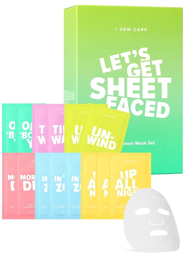 I DEW CARE Sheet Mask Pack - Let’s Get Sheet Faced | 14-Day Intense Skincare Makeover with Coll... | Amazon (US)