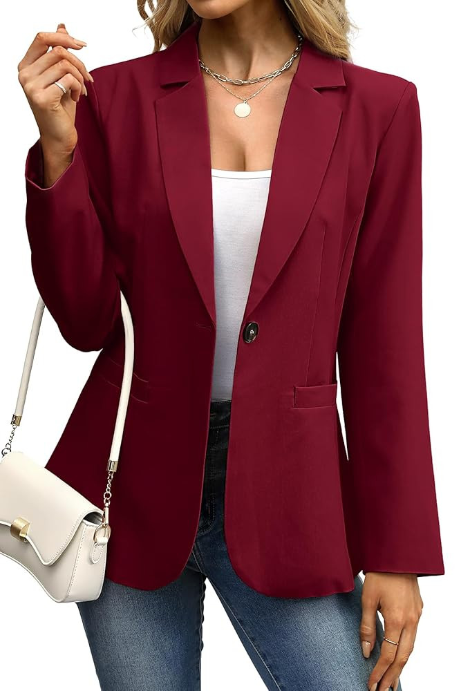 ELLEVEN Women's Blazer Business Casual Lightweight Suit - Long Sleeve Slim Fit Work Office Jacket... | Amazon (US)