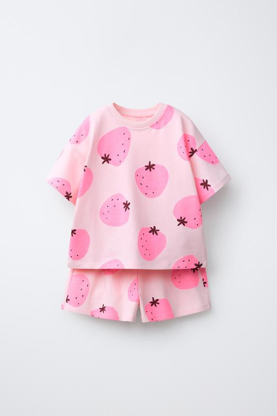 STRAWBERRY T-SHIRT AND BERMUDA SET | Zara US