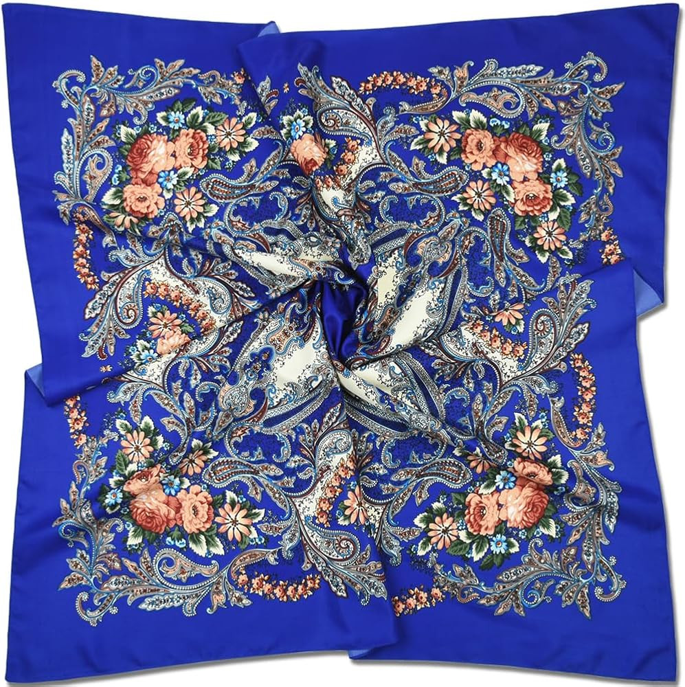 corciova XL 40x40 Satin Square \u2013 Oversized Silk-Feel Fashion Scarf for Women, Hair Wrap, Hea... | Amazon (US)